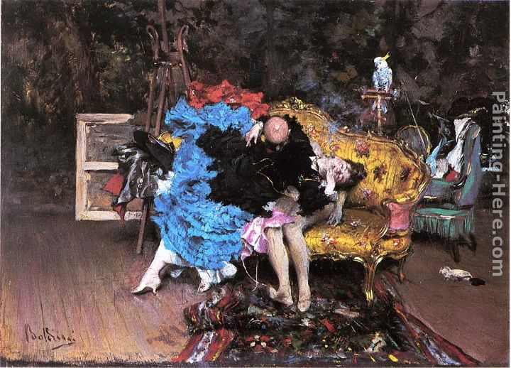 The Model and the Mannequin painting - Giovanni Boldini The Model and the Mannequin art painting